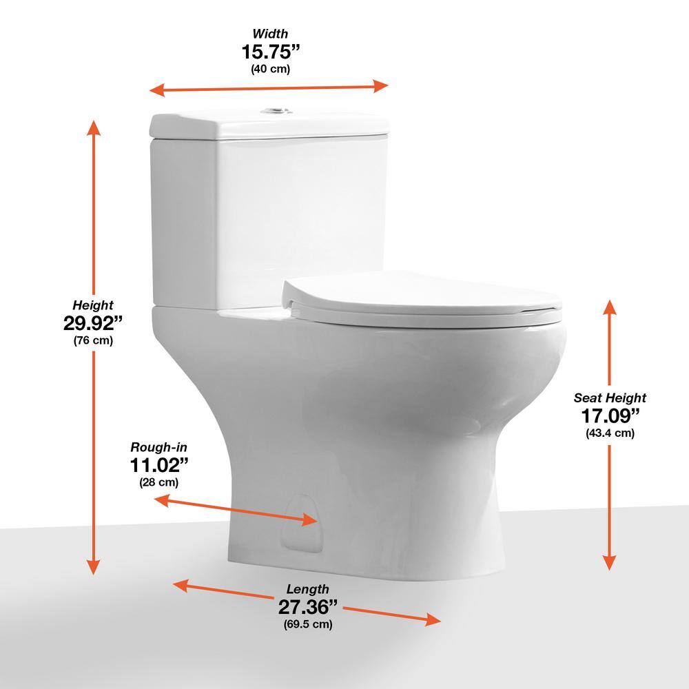 Glacier Bay Beck 2-Piece 11.6 GPF Dual Flush Elongated Toilet in White Seat Included GBTO103