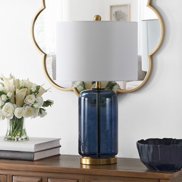 Novah Glass Table Lamp Blue Safavieh