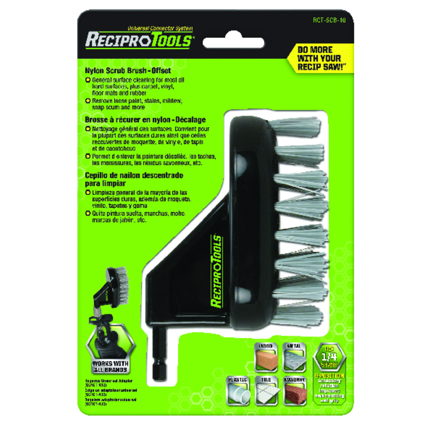 ReciproTools 4 in. Nylon Offset Brush 1 pk