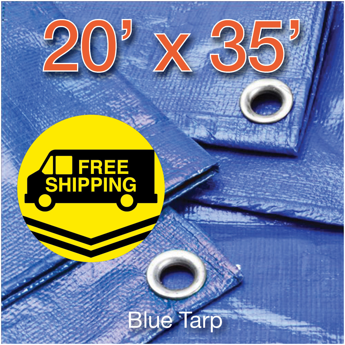 20' X 35' Multi Purpose Blue Poly Tarp Cover Tent Shelter RV Camping Tarpaulin