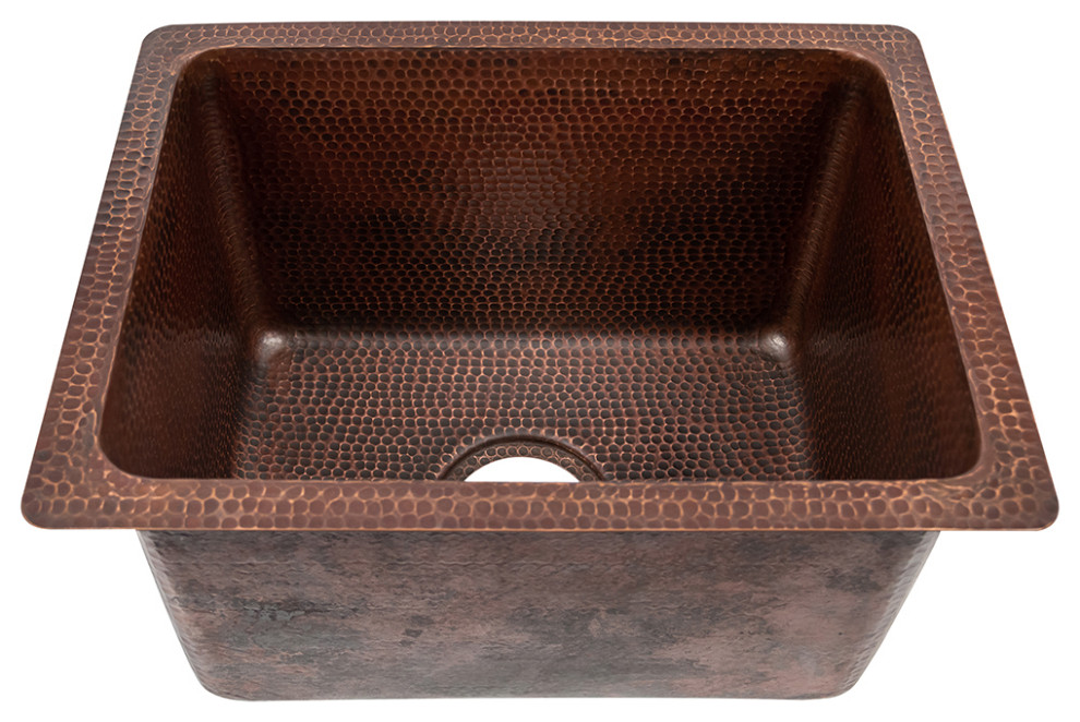 17 quotRectangle Hammered Copper Bar/Prep/Laundry/Utility Sink with Accessories   Bar Sinks   by Buildcom  Houzz