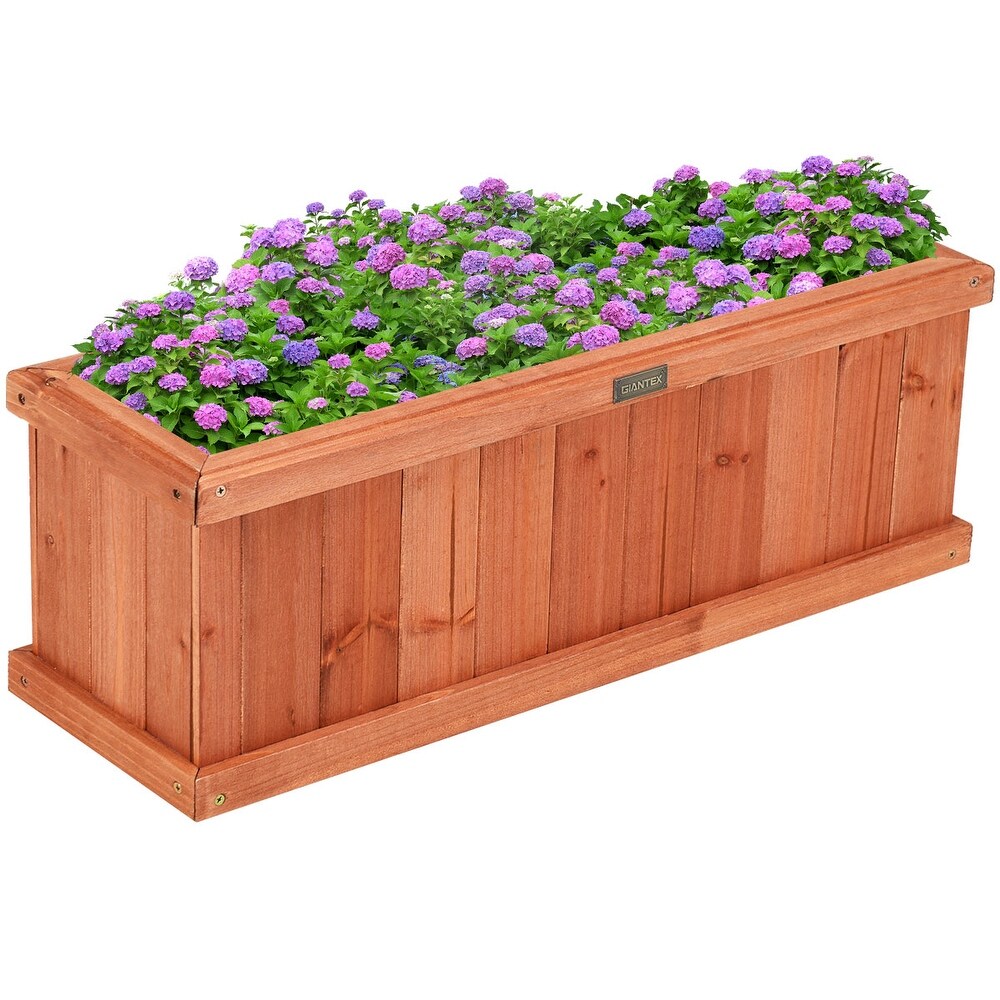 28/36/40 Inch Wooden Flower Planter Box Garden Yard Decorative Window