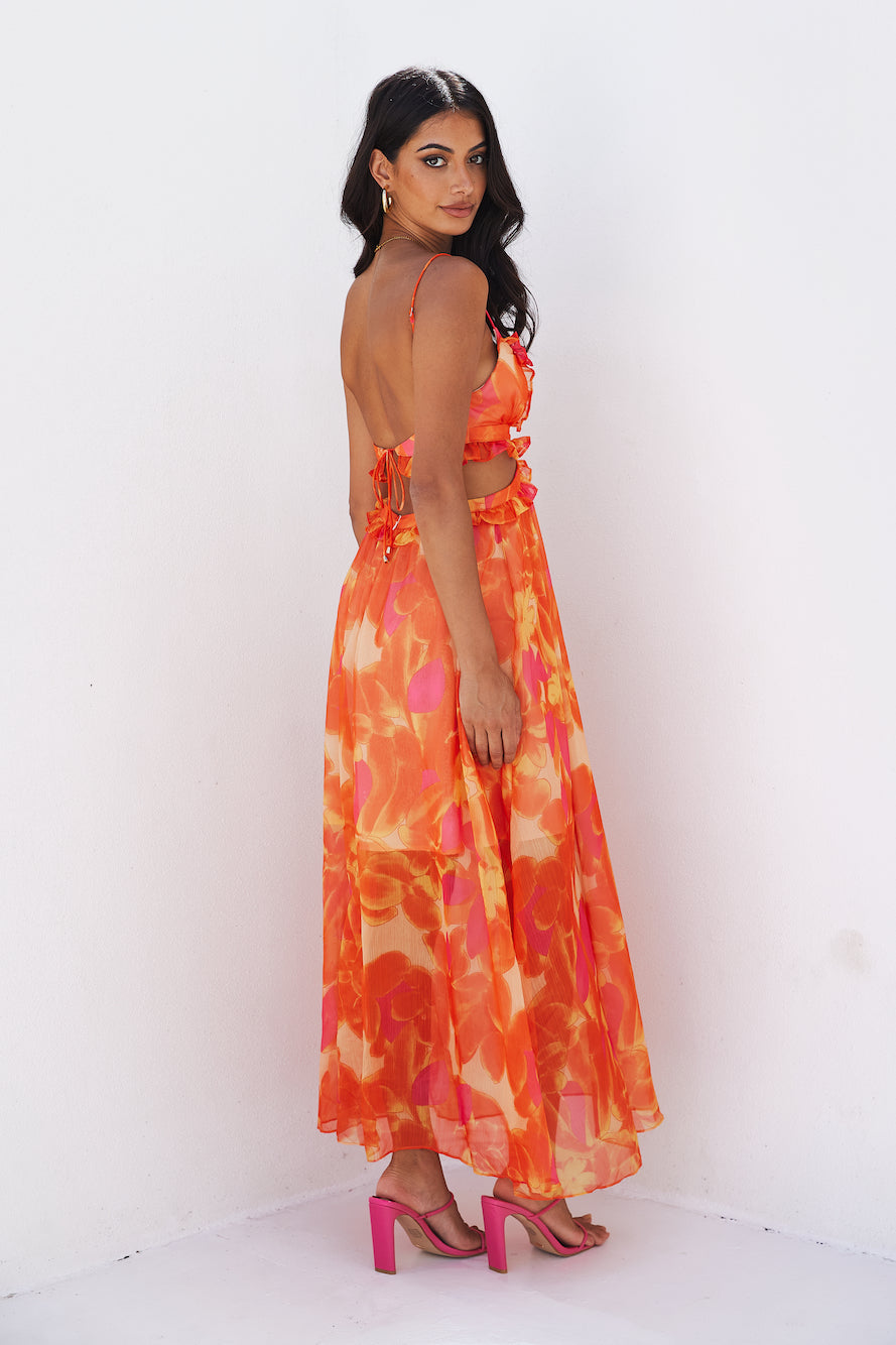 Luxe Resort Style Maxi Dress Orange