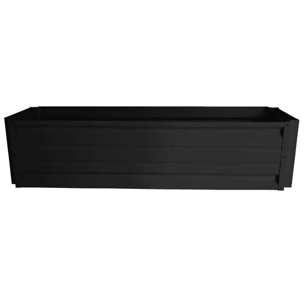 24 inch by 72 inch Rectangle Stealth Black Metal Planter Box PTTM2X6X18-STEALTHBLACK