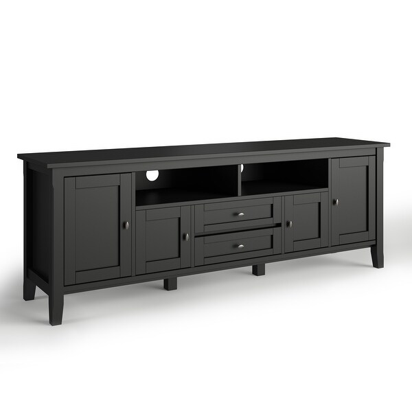 WYNDENHALL Norfolk SOLID WOOD 72 inch Wide TV Media Stand For TVs up to 80 inches - 72'' W x 17.5'' D x 26'' H