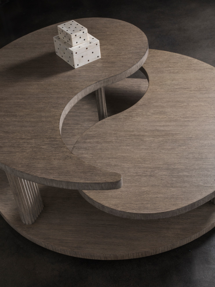 Yinyang Round Cocktail Table   Contemporary   Coffee Tables   by Lexington Home Brands  Houzz