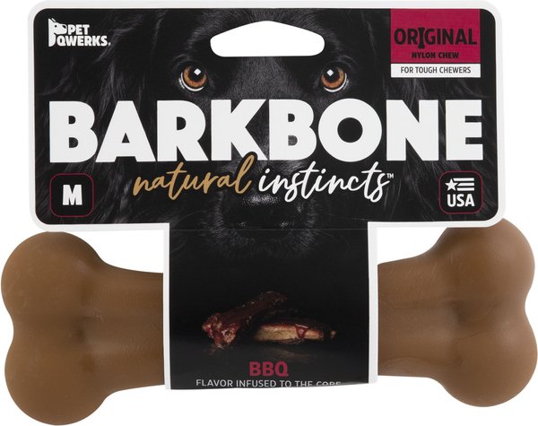 Pet Qwerks BarkBone BBQ Flavor Tough Dog Chew Toy