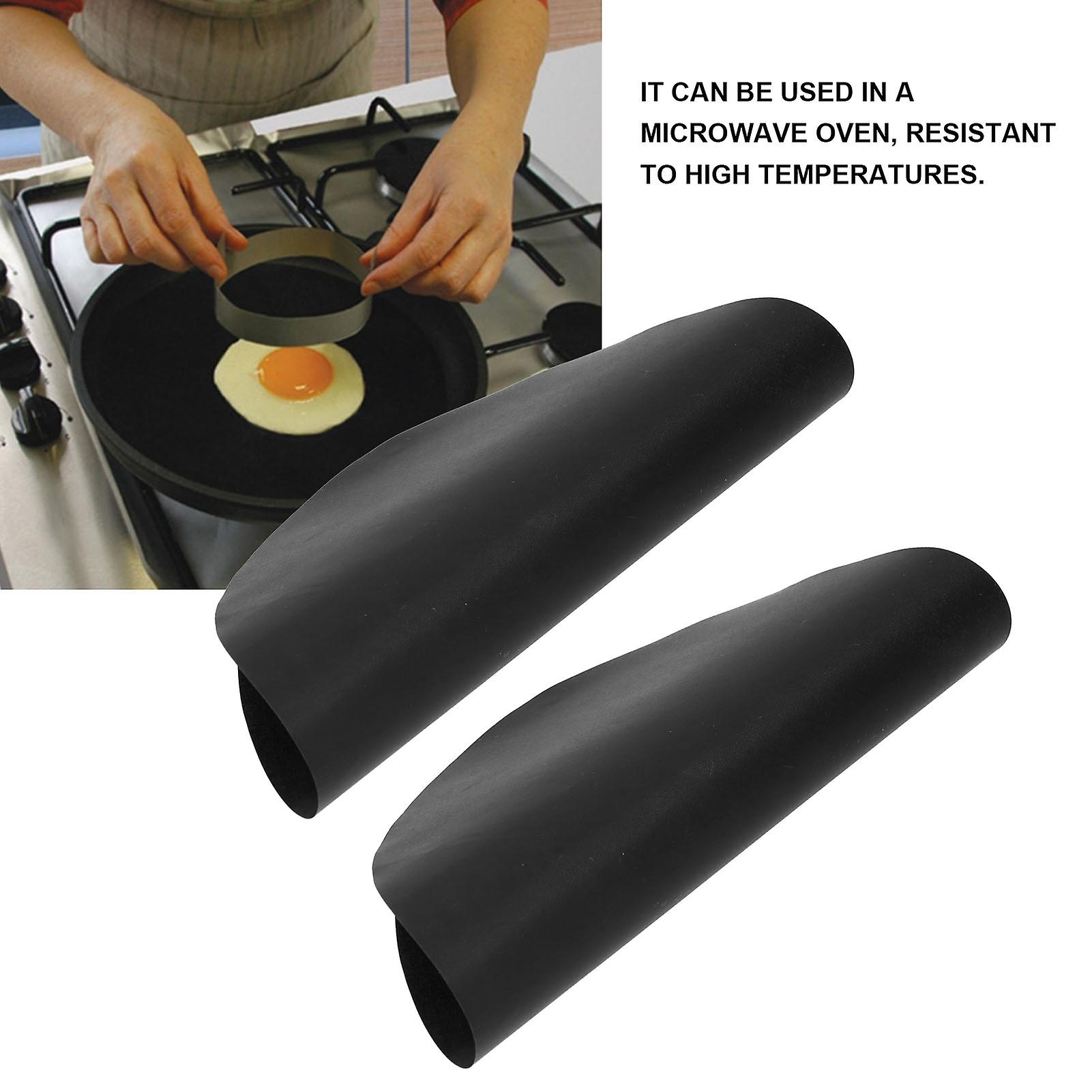 2 Pcs Trivet Mats， Non-stick Heat Resistant Pot Mat Flexible Portable Place Mat Cover Pad For Kitchen Counter， Tables (black， 9.45 Inch)