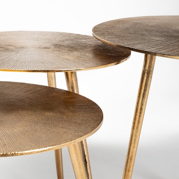 Reva II Gold Cast Aluminum Round Accent Table