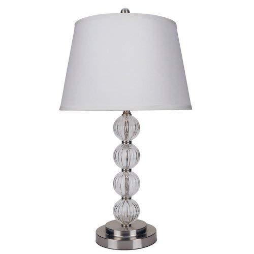 ORE International Glass Table Lamp  Satin Nickel (28.5 )-Style:Floor