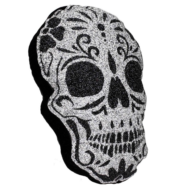 Luminous Sugar Skull Novelty Throw Pillow Sparkles Home