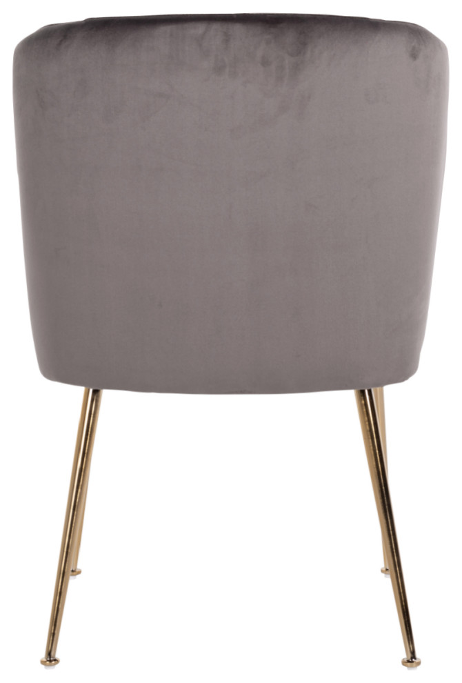 Brushed Gold Leg Stone Velvet Chair  OROA Cannon   Midcentury   Dining Chairs   by Oroa   Distinctive Furniture  Houzz