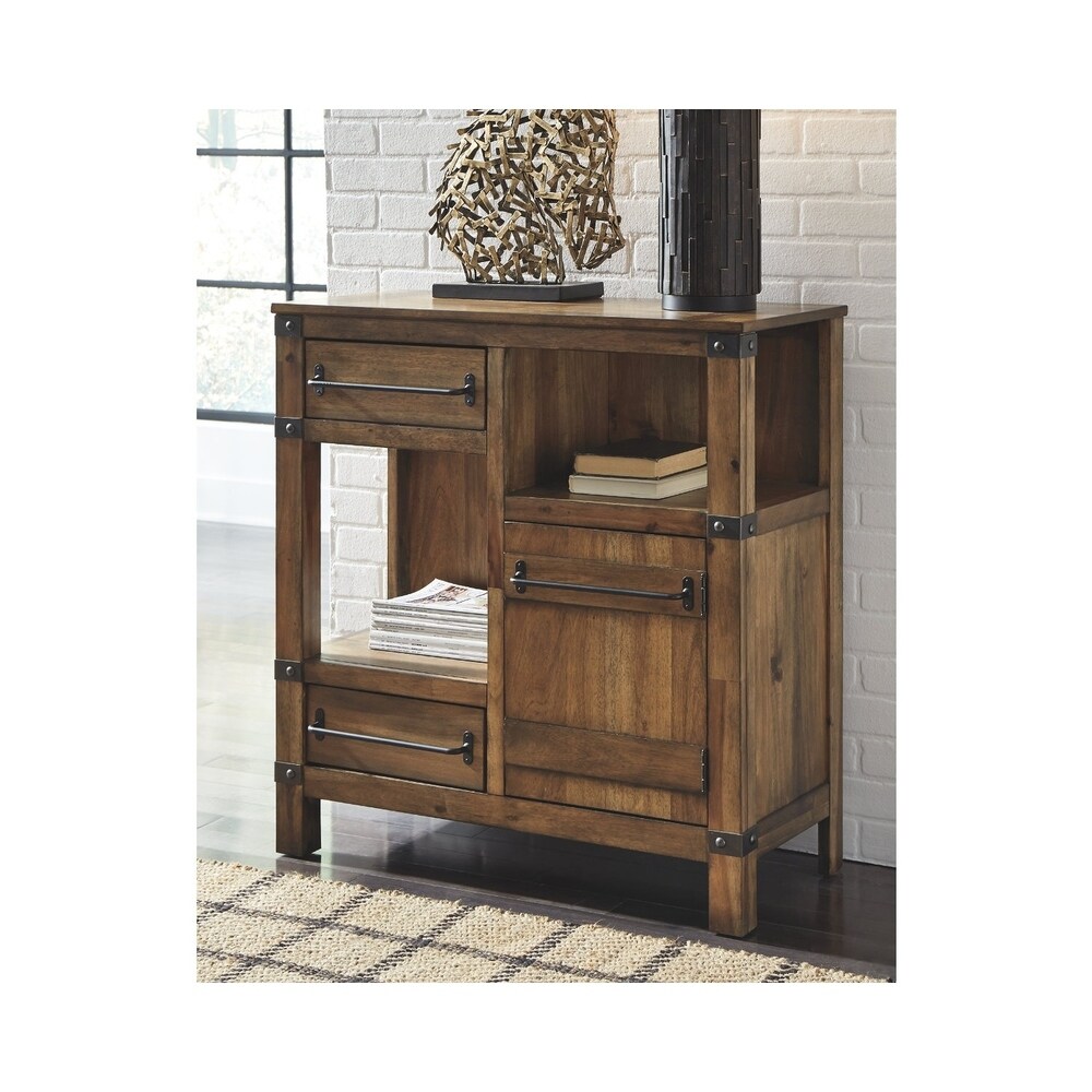 Roybeck Accent Cabinet   Casual   Bronze Hardware   Light Brown