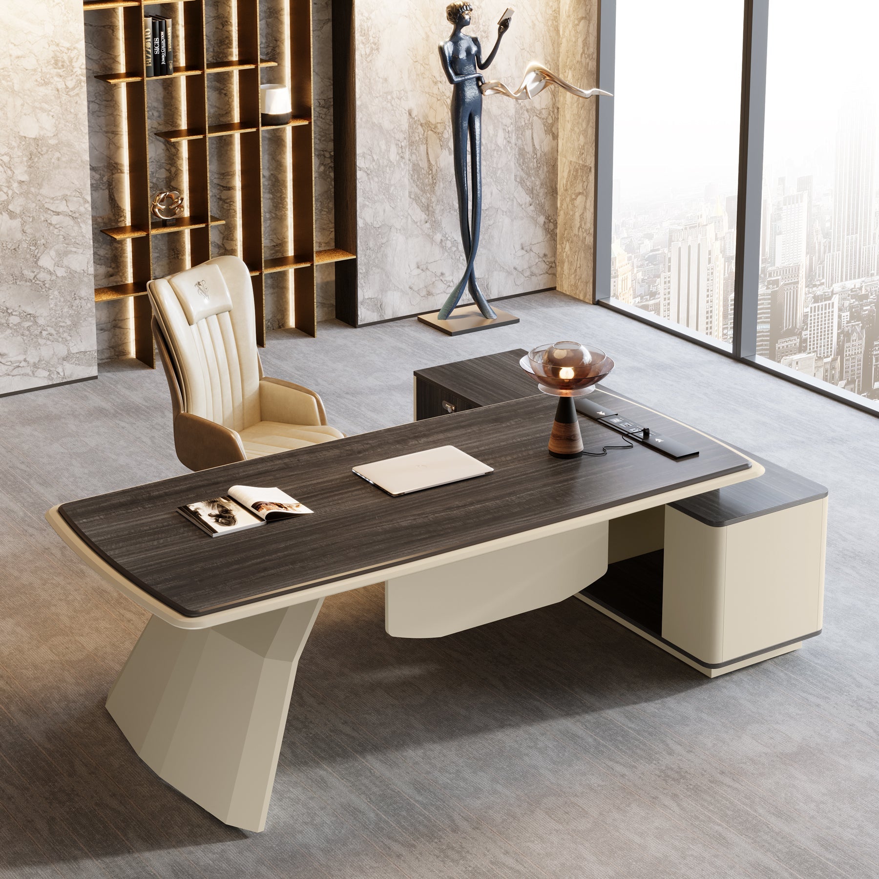 L-Shaped Executive Desk, Elegant Computer Desk Office Desk