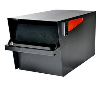 Mail Boss Mail Manager Street Safe Black Post-Mount Mailbox with High Security Reinforced Rear Locking System 7526