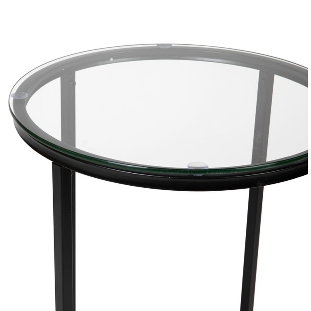 Emma And Oliver Glass Living Room Coffee Table With Crisscross Metal Frame