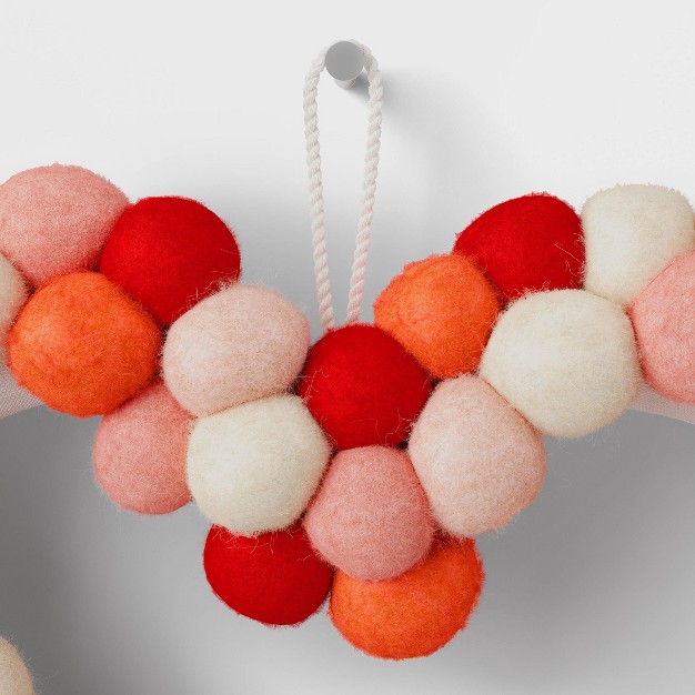 Pom Heart Wreath