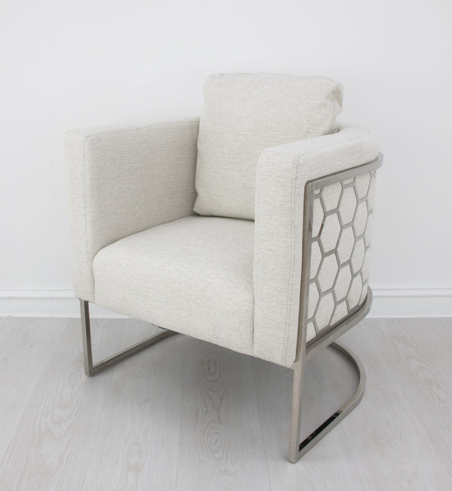 Aerona Silver Chair   Contemporary   Armchairs And Accent Chairs   by Rustic Home Furniture Deco  Houzz