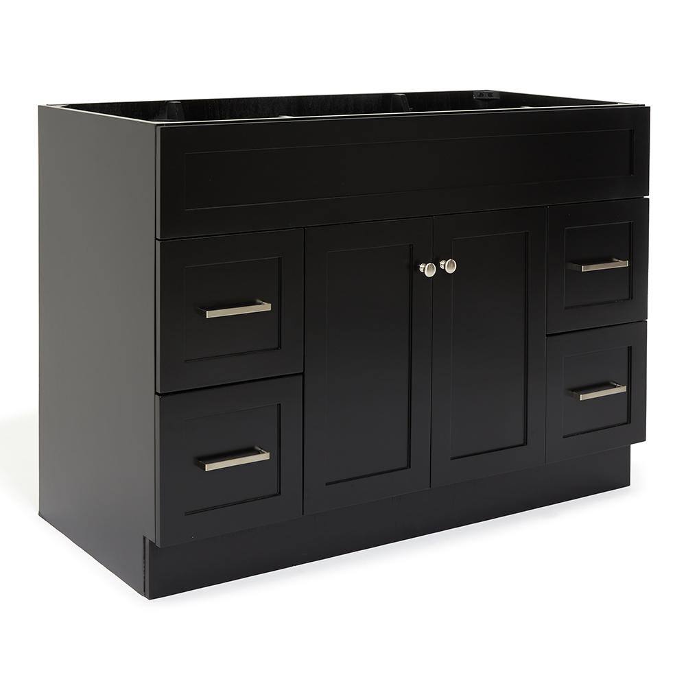 ARIEL Hamlet 48 in. W x 21.5 in. D x 33.5 in. H Bath Vanity Cabinet Only in Black F049S-BC-BLK