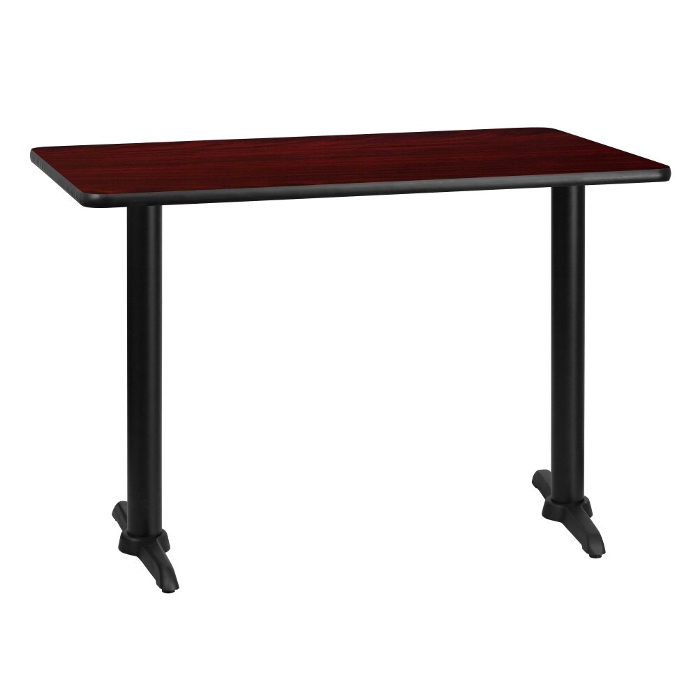 30'' x 42'' Rectangular Laminate Table Top with 5'' x 22'' Table Height Bases   30\