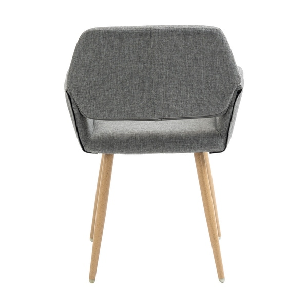 Fabric Upholstered Side Dining Chair with Metal Leg(fabric+Beech Wooden Printing Leg)，KD backrest