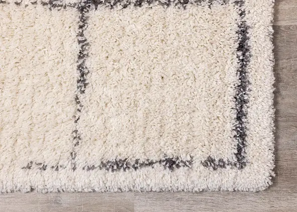 Rondo 5 x 8 Block Cream Gray Shag Rug