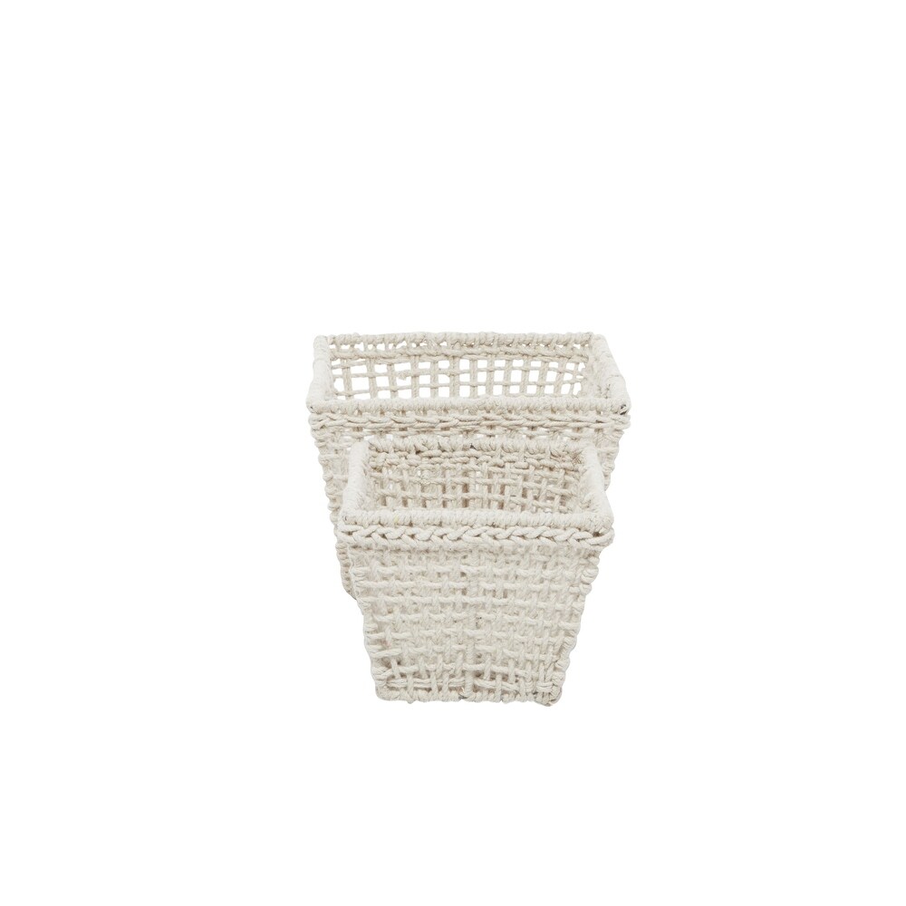 Cotton Farmhouse Storage Basket (Set of 2)   S/2 9\