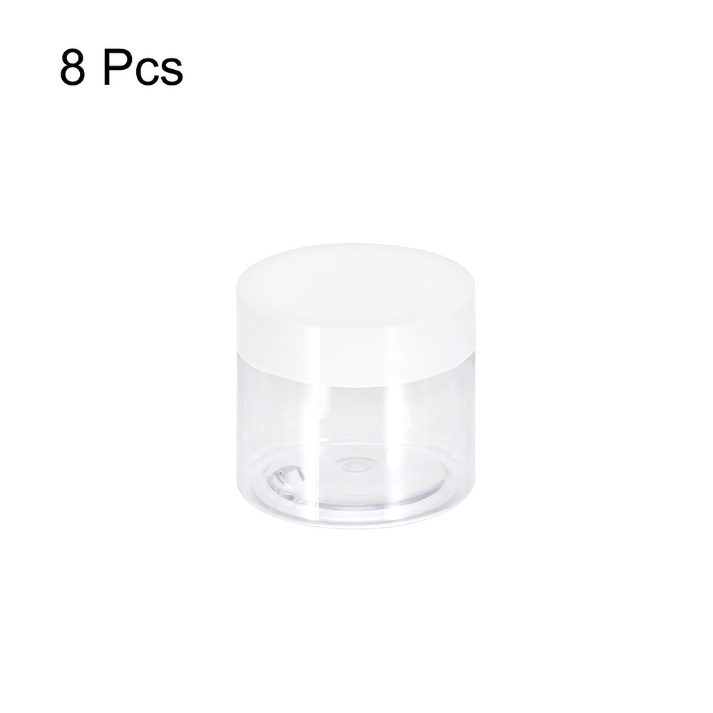 8Pcs 150ml Clear Plastic Jars with White Lid Food Storage Containers for Kitchen