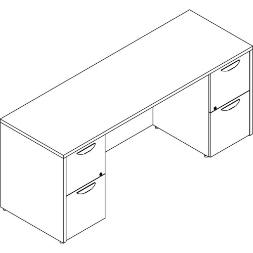 Lorell Prominence 2.0 Espresso Laminate Double-Pedestal Credenza - 2-Drawer (PC2472ES)