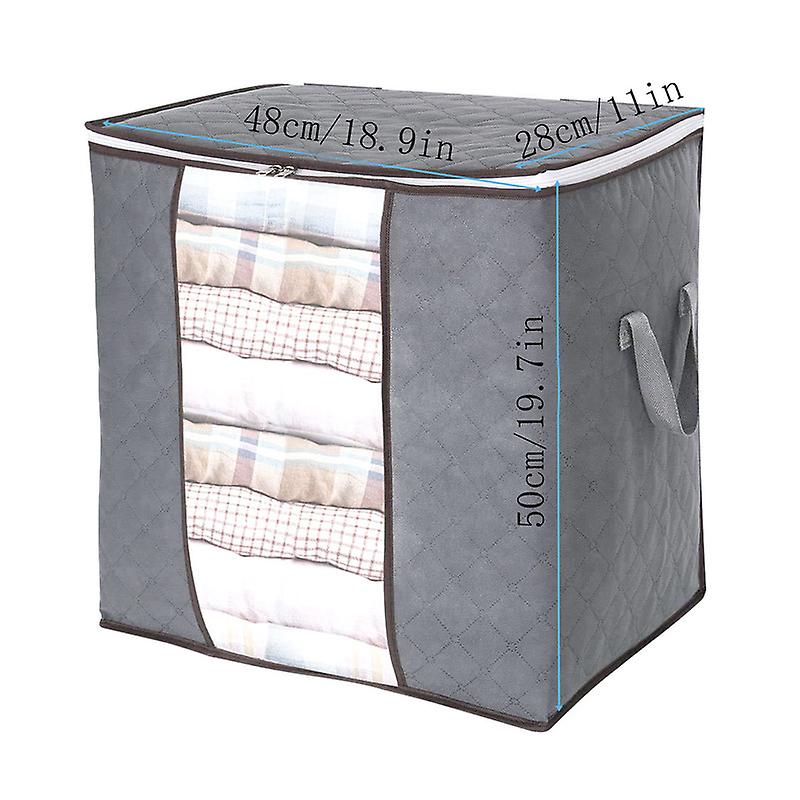 Clothes Storage Bags Large Capacity Foldable Closet Organizers Storage Containers with Durable Handles Thick Fabric for Clothing Bedding