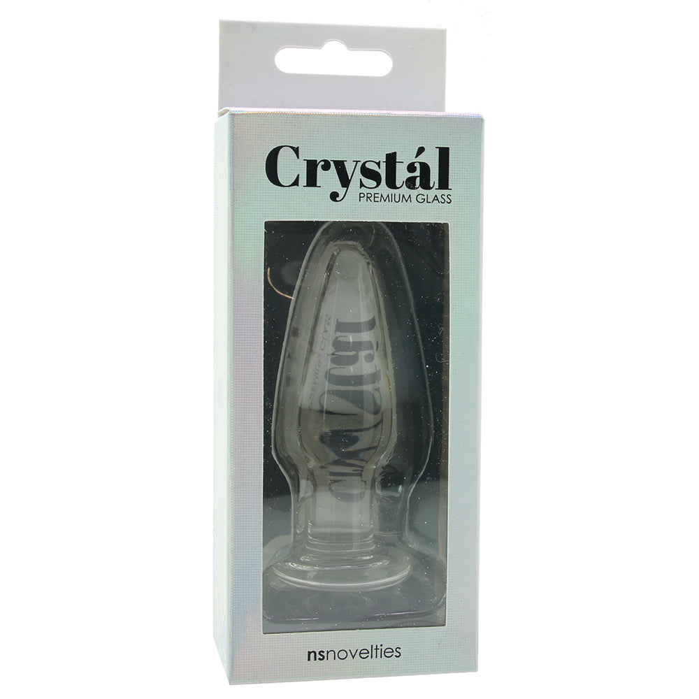 Crystal Premium Glass Small Tapered Butt Plug in Clear