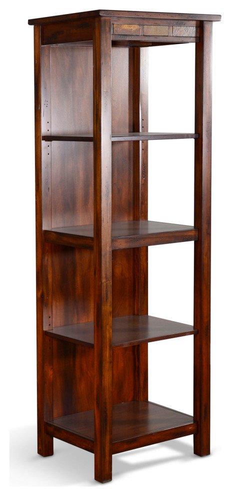 Santa Fe Entertainment Wall Pier Curio Bookcase Display   Transitional   Bookcases   by Sideboards and Things  Houzz