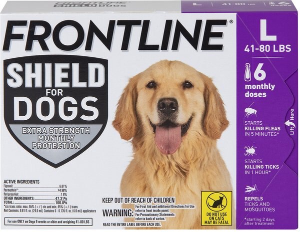 Frontline Shield Flea and Tick Treatment for Large Dogs， 41 - 80 lbs