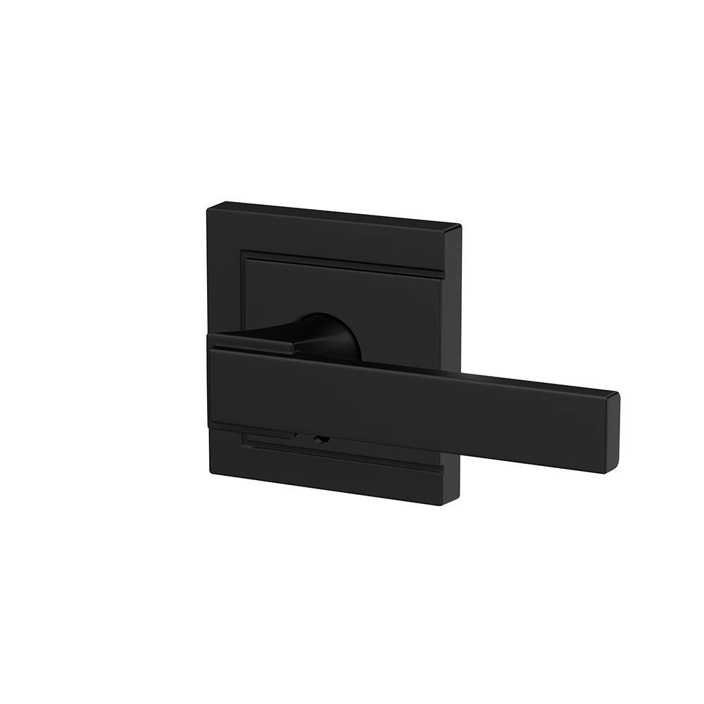 Schlage Custom Northbrook Matte Black Combined Interior Door Handle with Upland Trim FC21 NBK 622 ULD