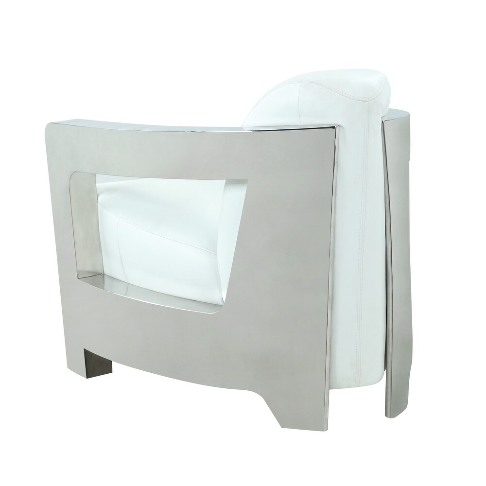 Somette Contemporary Accent Chair  White   Accent Chair