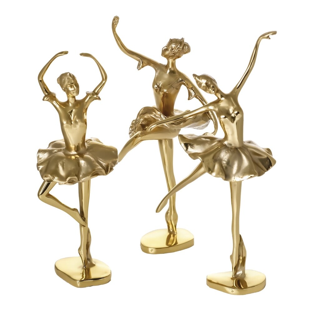 Vintage Brass Ballerina Handmade Sculpture Ballerina set of 3