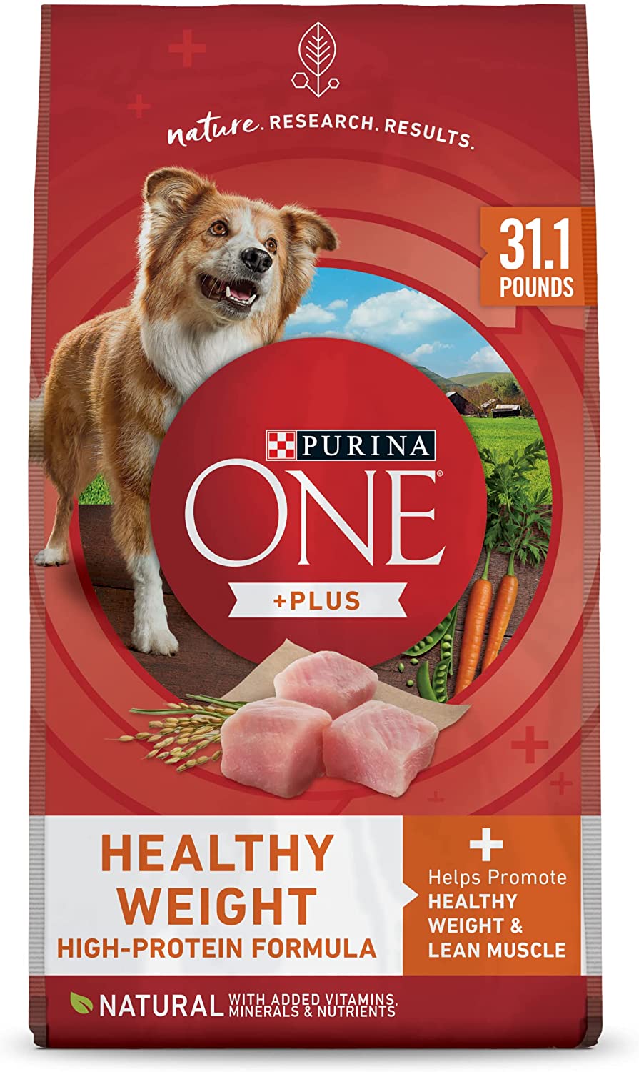 Purina ONE Natural， Weight Control Dry Dog Food， +Plus Healthy Weight Formula - 31.1 lb. Bag