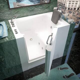 Universal Tubs HD Series 39 in. Left Drain Quick Fill Walk-In Whirlpool Bath Tub in White HD2739LWH