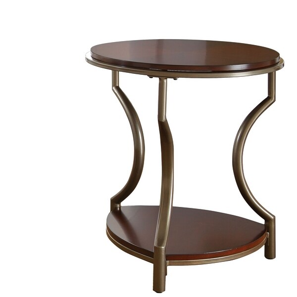 Copper Grove Marcus Round Mixed Media End Table