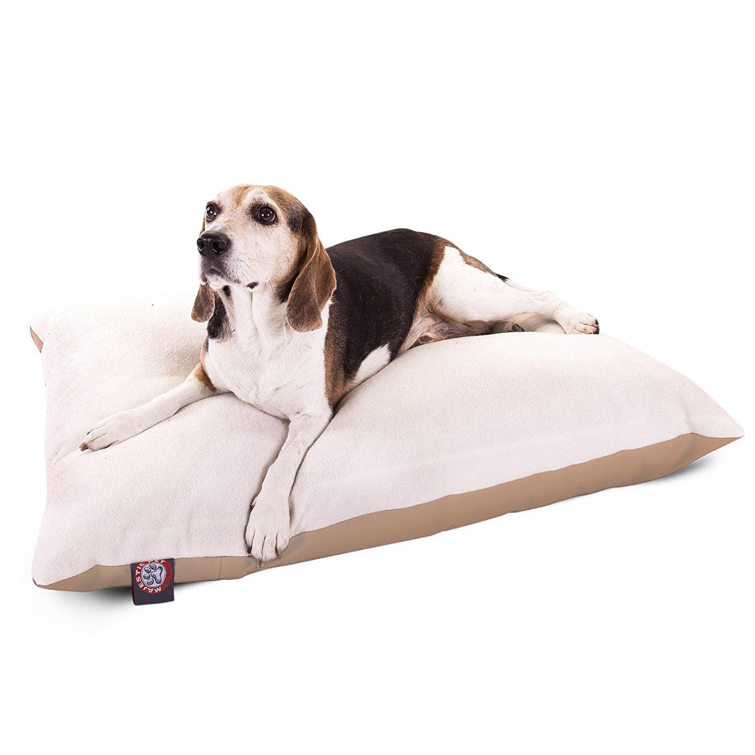 Majestic Pet | Poly/Cotton Rectangular Pillow Pet Bed For Dogs， Removable Cover， Khaki， Small