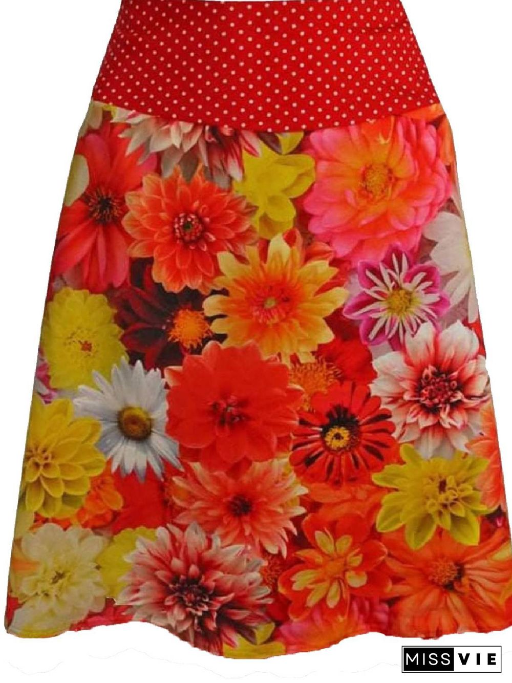 Floral-Print Casual Skirt