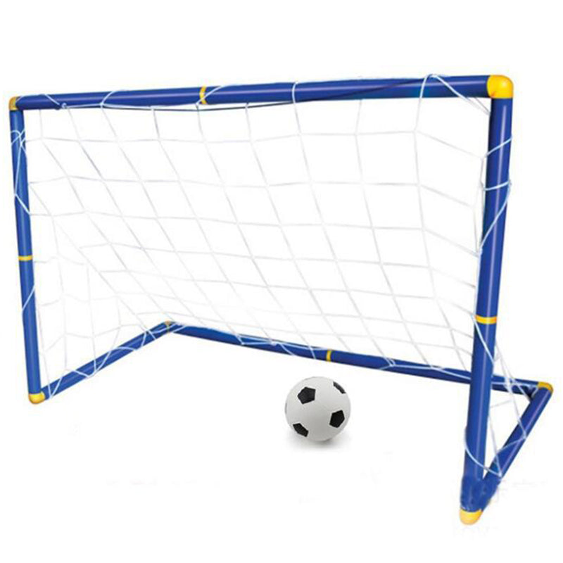 Folding Mini Football Soccer Goal Post Net Set with Pump Kids Sport Indoor Outdoor Games Toys Plastic