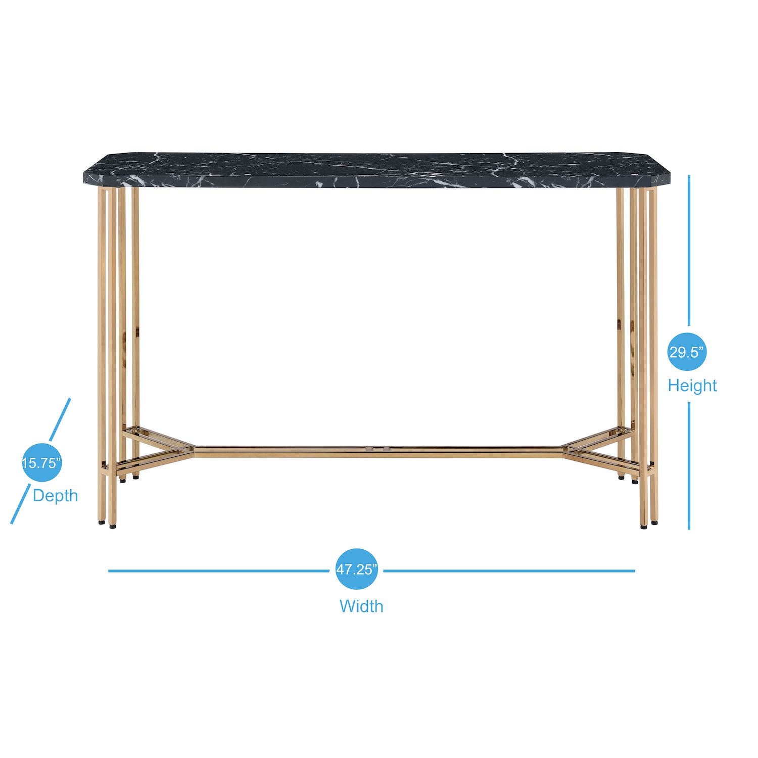 Steve Silver Co. Daxton Faux-Marble Sofa Table