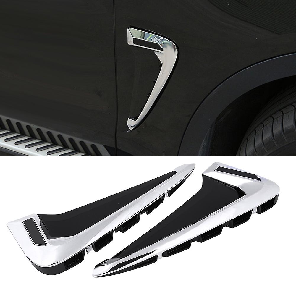 1 Pair Car Front Fender Side Air Vent Cover Trim for BMW X5 F15 2014-2017 Black and Silver X5