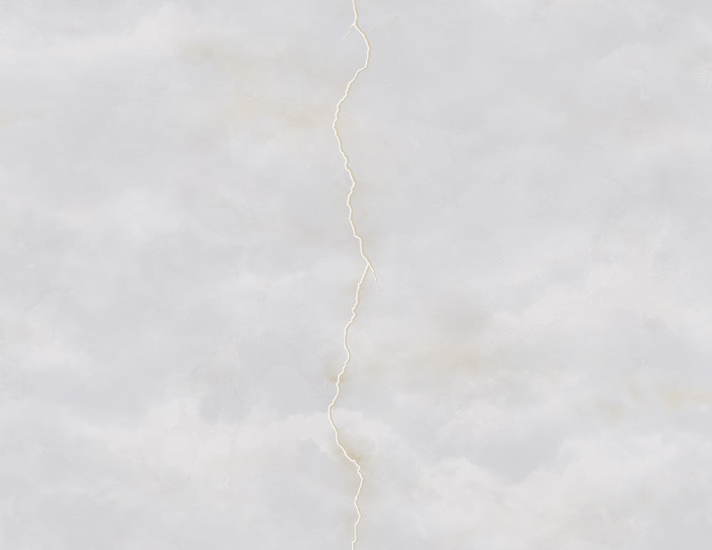 Sample Lightning Wallpaper in Cream, Gold, and Blue from the Aerial Collection