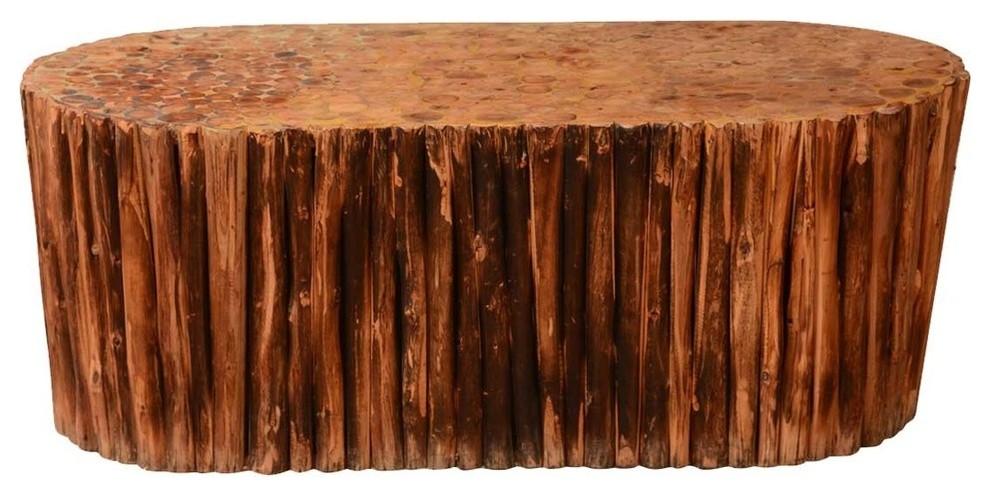 Log Cabin Hardwood Rustic Honeycomb Coffee Table   Rustic   Coffee Tables   by Sierra Living Concepts Inc  Houzz