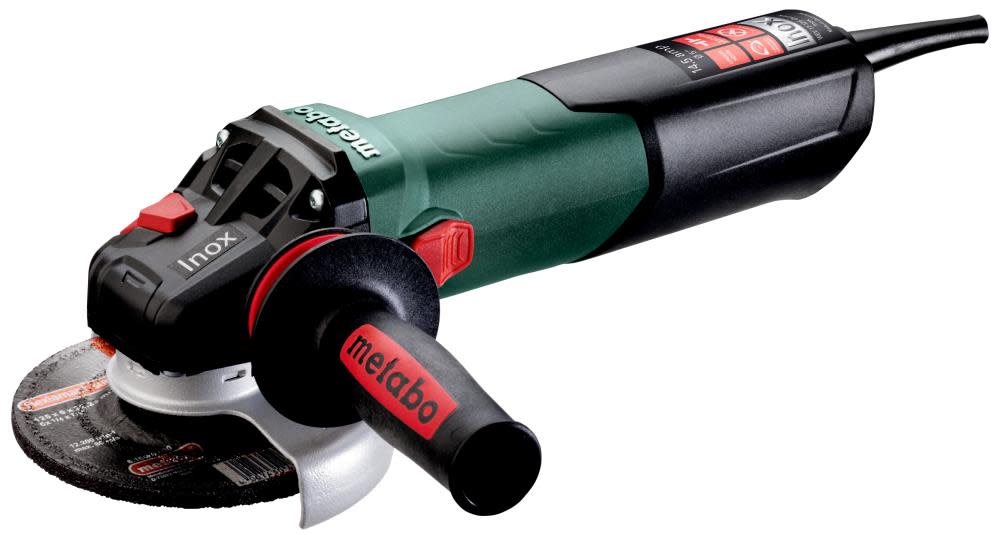 Metabo 4.5/5 Variable Speed Angle Grinder 2000-7600 RPM 14.5 Amps with Lock On Electronics High Torque ;