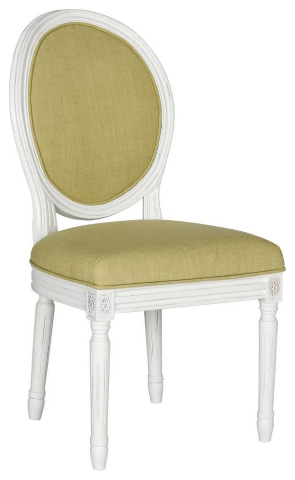 Ciley 19  x27 x27h French Brasserie Linen Oval Side Chair set of 2 Spring Green   French Country   Dining Chairs   by Peachtree Fine Furniture  Houzz