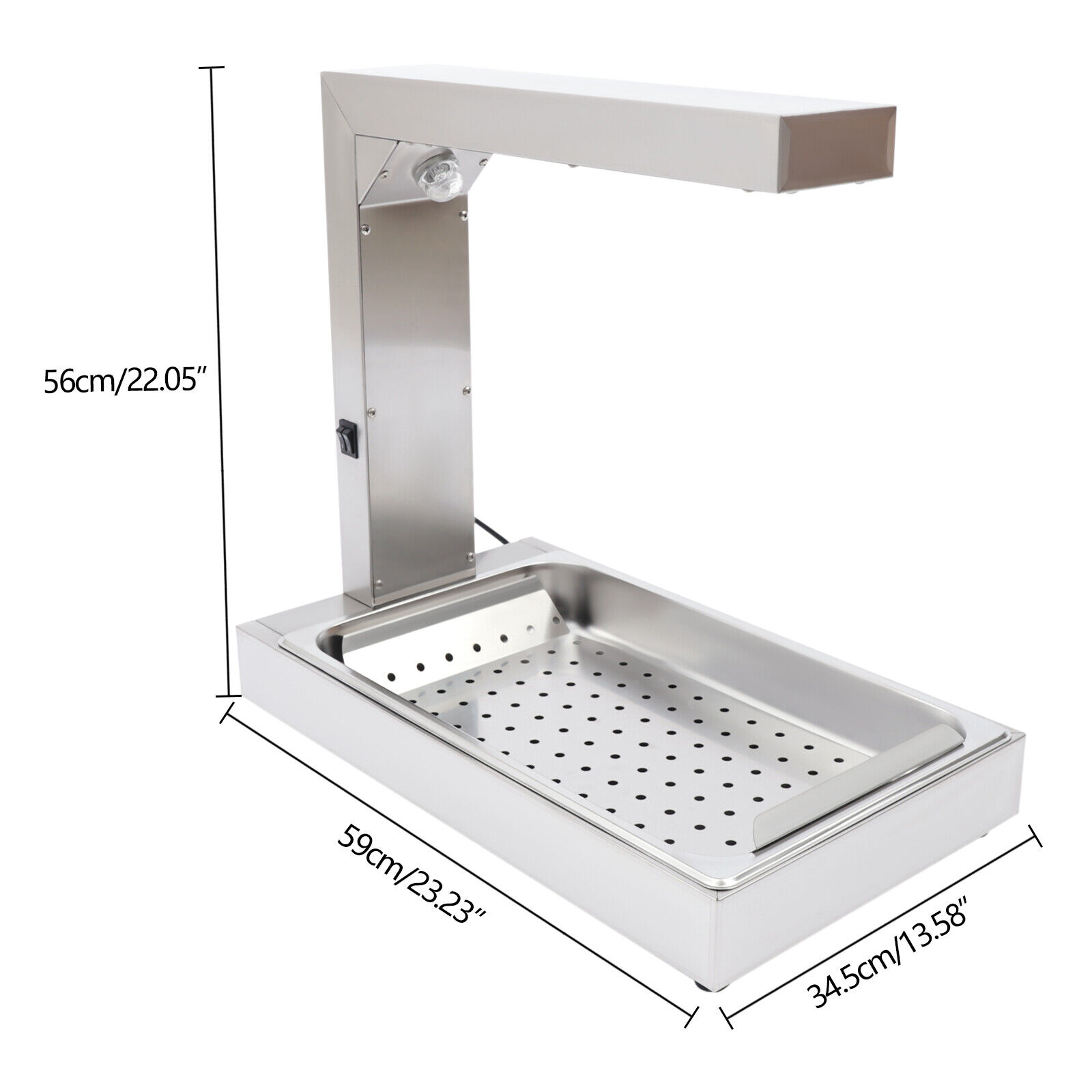 TOOL1SHOoo 110V Free Stainless Steel Standing Fried Chicken Warmer with Light 500W