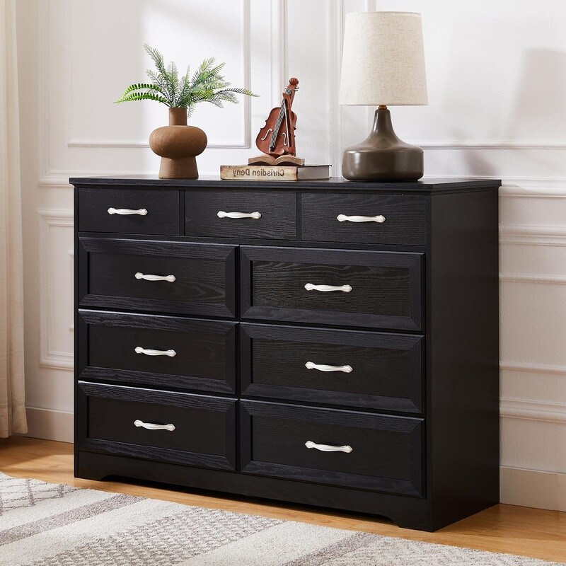 9 Drawer Bedroom Dresser Storage Cabinet with Antique Handles(47.2\